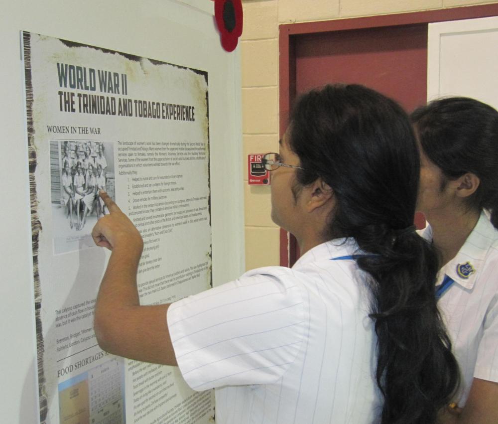 Students view World War Exhibit